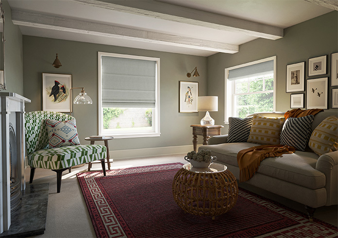 Melrose (Blackout), Silver Rain - Motorised Roman Blind - Image 6